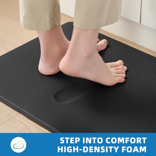 Kitchen Mats for Floor, [2PCS] Anti-Fatigue Kitchen Rugs, Black - Image 3