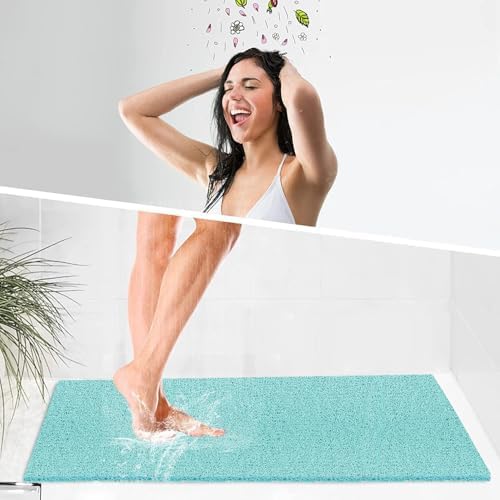 godehone Shower Mats Non Slip Without Suction Cups, PVC Loofah Bathroom Mats, Loofah Mats for Shower and Bathroom, Quick Drying, 15.7× 36 Inch, Light Green - Image 4