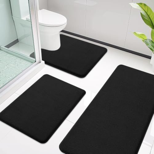 Smiry Memory Foam Toilet Rugs U Shaped 24x20, Extra Soft Bath Mat - Image 2