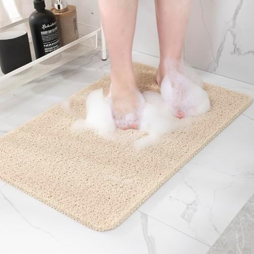 Hargiis Non-Slip Bathtub Mat, Anti Slip Shower Mat, Fast Drying Bathtub Mats, Foot Scrubber Mat, Anti Slip Mat for Tub, Floor, Bathroom, Kitchen, Home, Hotel (Beige 71"×24") by Hargiis