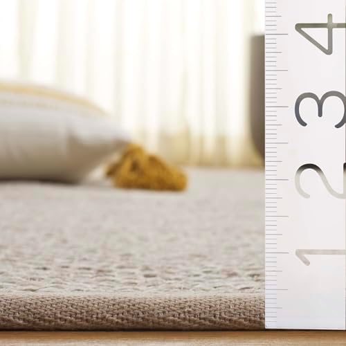 SAFAVIEH Natural Fiber Square Rug 8' Textured, Marble & Beige NF143C - Image 6