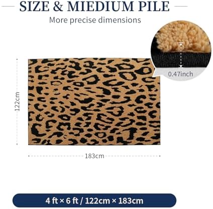 YIHOUSE 4×6 Ft Leopard Area Rugs, Washable High-Low Pile Plush Soft Rug, Non-Slip Non-Shedding Animal Cheetah Carpet for Living Room, Bedroom, Dining Room, Nursery, Home Decor - Image 2