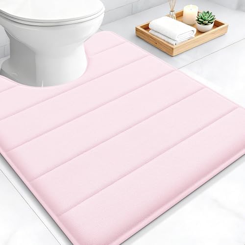 OLANLY Memory Foam Toilet Rugs U Shaped 24x20, Super Soft and Absorbent by OLANLY