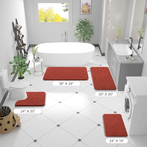 OLANLY Bathroom Rugs 36x24, Extra Soft Absorbent Chenille Bath Rugs - Image 2