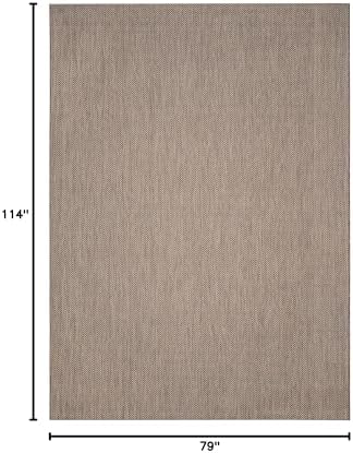 SAFAVIEH Outdoor Area Rug 6'7"x9'6" - Courtyard Collection - Coastal Design, Brown & Beige, Durable & Easy Cleaning, Ideal for Patio, Entryway, Mudroom, Backyard (CY8022-36321) - Image 2
