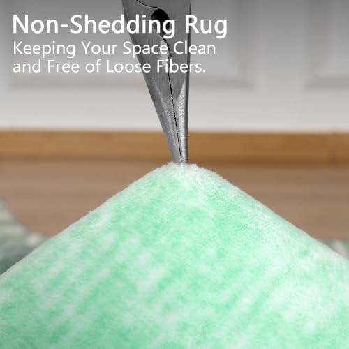 Living Room Rug 6x9 Green Area Rug Machine Washable Carpet Non Slip Indoor Large Rugs for Bedroom, Classroom, College Dorm, Farmhouse, Dining Room, Kids Playroom - Image 5