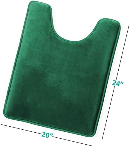 Clara Clark Bathroom Rugs, Velvet Memory Foam Bath Mat, Non-Slip, Machine Washable Bath Rugs - Dries Quickly, Ultra Soft Plush Bath Mats for Bathroom, 20 x 24, Hunter Green - Image 3