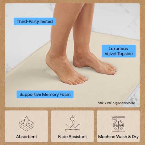 GORILLA GRIP® Memory Foam Bath Rug for Bathroom, 36x24 Cream - Image 5