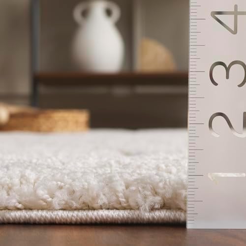 SAFAVIEH Florida Shag Square Rug 11', Soft Plush Modern Cream SG471-1111 - Image 5