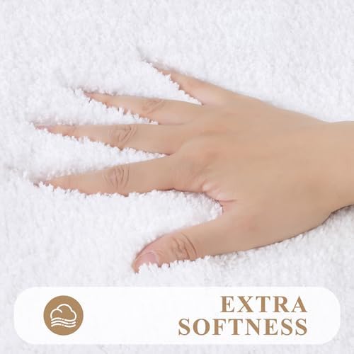 Pauwer Bathroom Rugs Sets 2 Piece, Non Slip Washable Bath Mat, White - Image 2