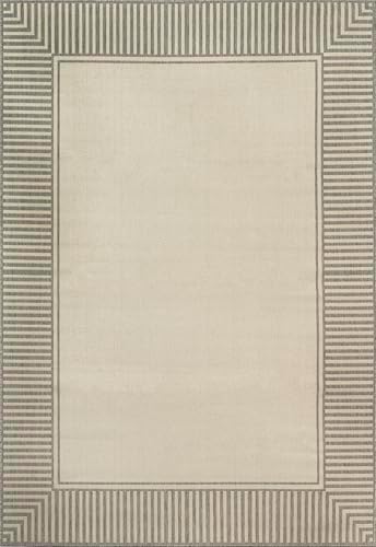 nuLOOM Asha Light Grey Bordered Indoor/Outdoor Area Rug, 4' x 6' - Image 3