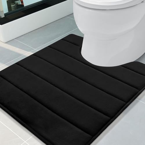 Buganda Memory Foam U-Shaped Toilet Rugs 24 x 20, Absorbent Bathroom mat by Buganda