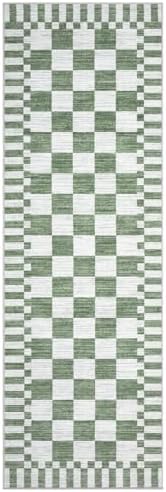 GarveeHome 2x8 Checkered Kitchen Runner Rug for Hallway Non Slip Washable - Image 4