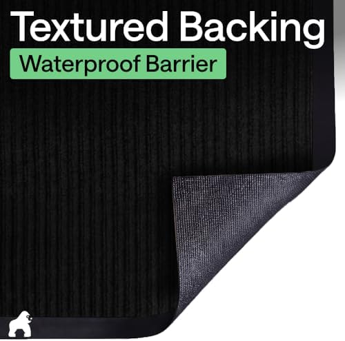 GORILLA GRIP Traffic Guard Indoor Outdoor Heavy Duty Door Mat, 72x48 Black - Image 6