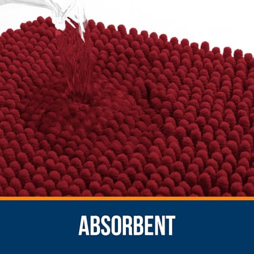 OLANLY Toilet Rugs U-Shaped 24x24, Soft Absorbent Chenille Contour Rugs - Image 4