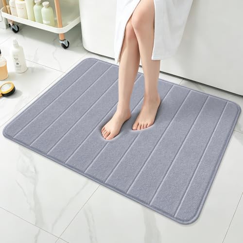 Memory Foam Bath Mat 36" x 24", Ultra Soft Absorbent Bathroom Rug Non Slip, Machine Washable Bath Rug for Bathroom, Shower and Tub,Grey by Unknown