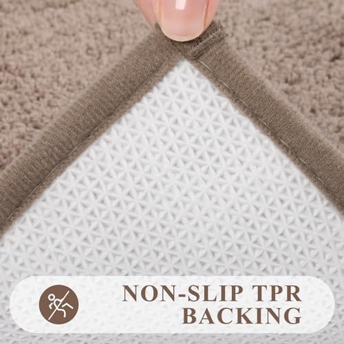 Pauwer Bathroom Rugs Sets 3 Piece, Microfiber Bath Mat Set, Coffee - Image 5