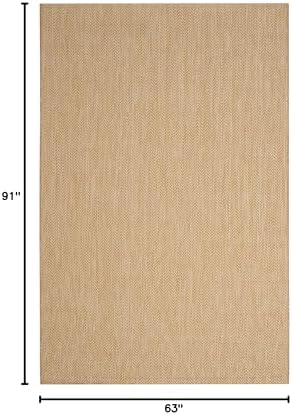 SAFAVIEH Courtyard Outdoor Area Rug 5'3"x7'7", Natural & Cream CY8022-03012 - Image 2