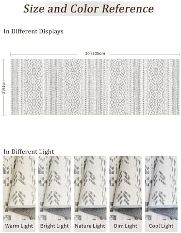 Miukiki 2x10 Runner Rug for Living Room Washable Non Slip Hallway Rug Grey - Image 2