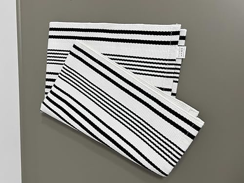 Fall Layered Doormat 27.5"x43.3",Black and White Striped Outdoor Rug - Image 7
