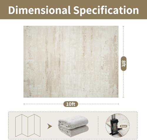 8x10 Neutral Washable Area Rugs for Living Room,Bedroom,Dining Room- Beige - Image 2