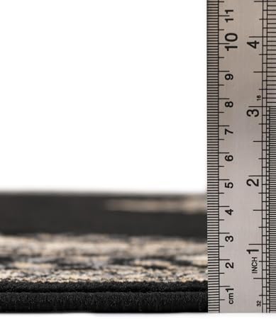 Unique Loom Reza Collection Area Rug - Washington (5' 3" x 8' Oval Black/Gray) - Image 3