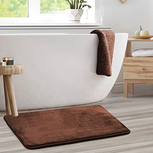 Clara Clark Bathroom Rugs, Velvet Memory Foam Bath Mat, Non-Slip, Machine Washable Bath Rugs - Dries Quickly, Ultra Soft Plush Bath Mats for Bathroom, 20 x 32, Chocolate Brown - Image 2
