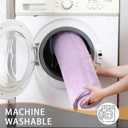 MINIDEAR Toilet Rugs 24x20 - U Shaped Purple Thick Memory Foam Contour Rugs,Ultra Soft & Plush Fluffy, Non-Slip, Quick Dry, Absorbent Washable Floor Microfiber Mat for Home Decor Accessories - Image 5