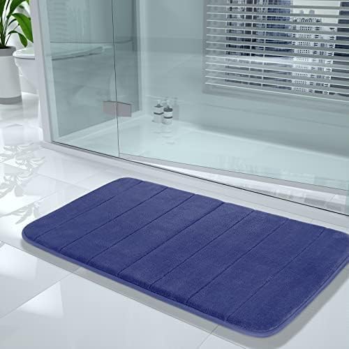 Yimobra Bathroom Runner Rugs 72"x24" Non Slip Washable Memory Foam Bath Mat, Super Soft Water Absorbent Hallway Carpet for Vanity Tub Shower, Navy Blue - Image 2