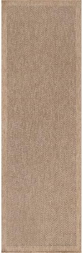 CAMILSON Indoor and Outdoor Runner Rug Natural Herringbone Seagrass Boho Design Easy-Cleaning Non Shedding Fiber Living Room Bedroom Garden Patio and Kitchen Washable Outside Carpet Alfombras (2x7) - Image 2