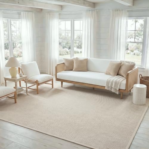 SAFAVIEH Natural Fiber Area Rug 8x10 Large Textured, Marble & Beige NF143C by Unknown