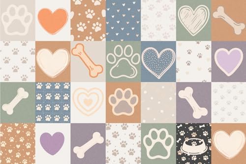 Playroom Rug for Kids, Small Classroom Rug 5x7, Paw & Heart - Image 7