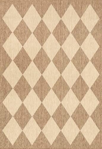 nuLOOM Sabina Brown Trellis Power Loomed Indoor/Outdoor Area Rug, 9' 6" x 12' - Image 3