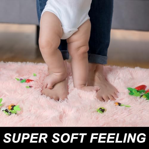 Fluffy Shaggy Home Decor Decorate Decorative Area Rugs Decoration Carpet for Bedroom livingroom playroom Nursery Rug Little Baby Girl boy Kids Room Teen Teenage College Dorm Toddler Infant - Image 2