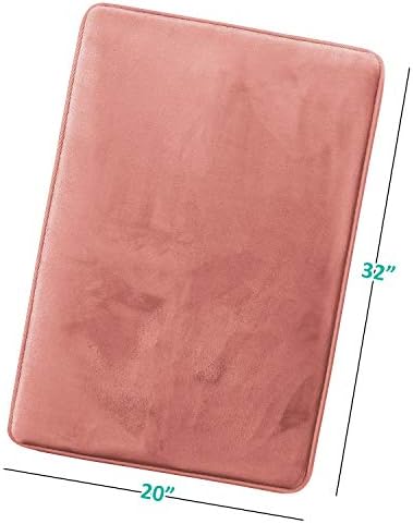 Clara Clark Bathroom Rugs, Velvet Memory Foam Bath Mat, Non-Slip, Machine Washable Bath Rugs - Dries Quickly, Ultra Soft Plush Bath Mats for Bathroom, 20 x 32, Misty Rose - Image 3