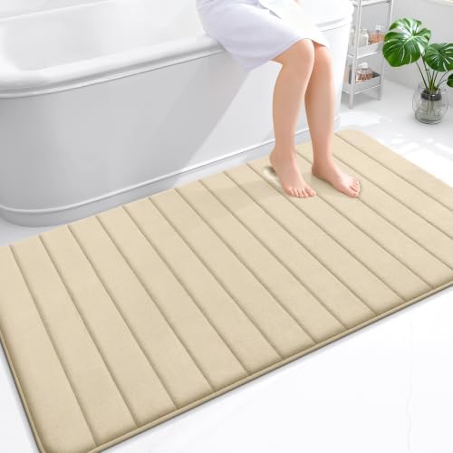 OLANLY Memory Foam Large Bath Mat 59x34, Super Soft Absorbent Bathroom Rugs by OLANLY