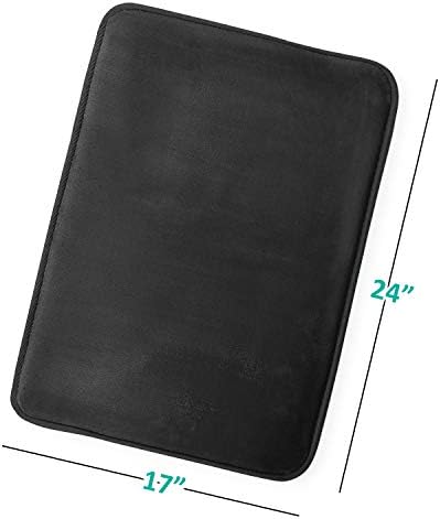 Clara Clark Bathroom Rugs, Velvet Memory Foam Bath Mat, Non-Slip, Machine Washable Bath Rugs - Dries Quickly, Ultra Soft Plush Bath Mats for Bathroom, 17 x 24, Black - Image 3
