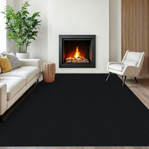 EARTHALL Washable Area Rug, Non Slip Living Room Rug, 6x9 Ft, Black/Grey by Unknown