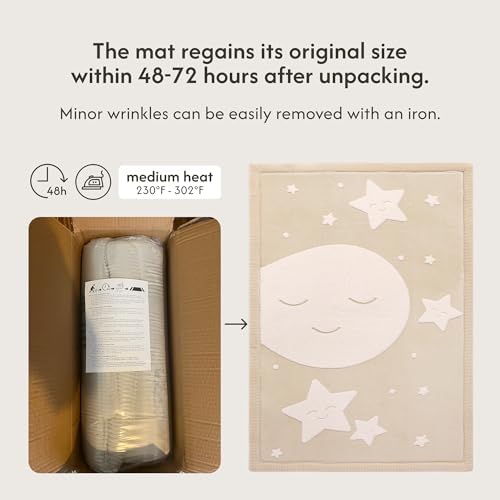 Hakuna Matte CloudRise Baby Play Mat for Floor 47" x 67" Moon & Stars - Image 5