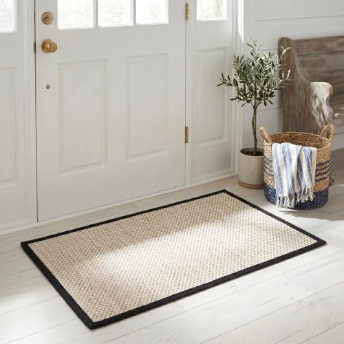 SAFAVIEH Natural Fiber Accent Rug 2x3 Textured, Marble & Black NF143A by Unknown