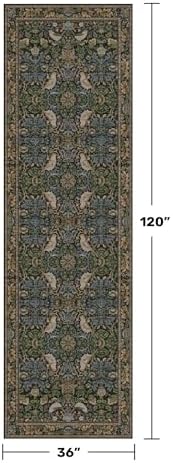 10 ft Long Vintage Runner Rugs for Hallways - 3x10 Wide Kitchen Runners, Entryway Rug, with Flowers and Leaves, Washable Non Slip Low Pile - Image 2
