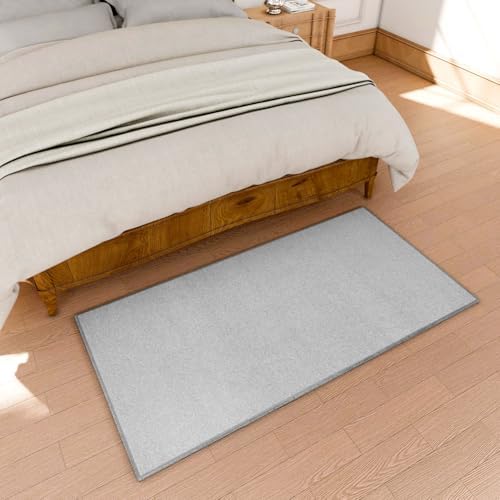 Area Rug with Non Slip Rubber Backing 3 * 5 ft, Washable Soft Floor Carpet for Living Room, Kitchen, Entryway Indoor, Bedroom, Laundry, Low Pile Area Rugs, Solid Color with Pointillism Style, Grey - Image 6