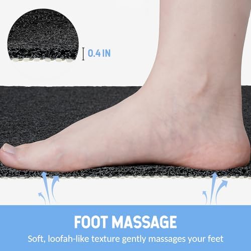 Hargiis Non-Slip Bathtub Mat, Anti Slip Shower Mat, Fast Drying Bathtub Mats, Foot Scrubber Mat, Anti Slip Mat for Tub, Floor, Bathroom, Kitchen, Home, Hotel (Black 24"×16") - Image 4