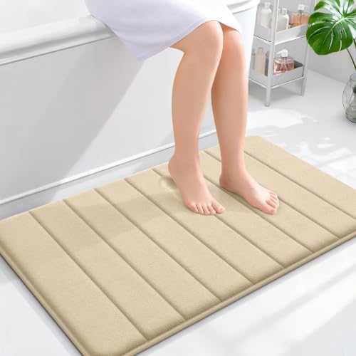OLANLY Memory Foam Bath Mat 35x24, Super Soft and Absorbent Bathroom Rugs by OLANLY