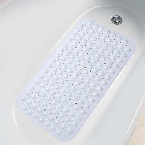 AmazerBath Bath Tub Mat, Medium Size 27.6 x 15 Inches Non-Slip Shower Mats with Suction Cups and Drain Holes, Bathtub Mats Bathroom Mats Machine Washable (White) - Image 6