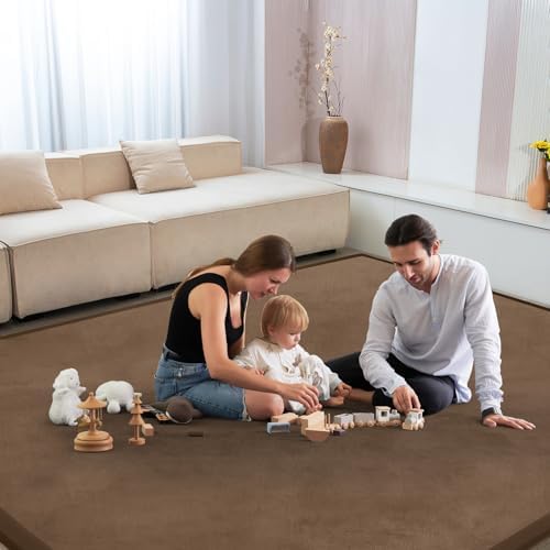 Baby Play Mat for Floor Nursery Rug Muscle Mat Area Rug Playroom Rug 50"x50" Playpen Mat Elastic Foam 1.3" Thick Crawling Mat for Babies,Toddlers, Infants, Kids,Chestnut - Image 5