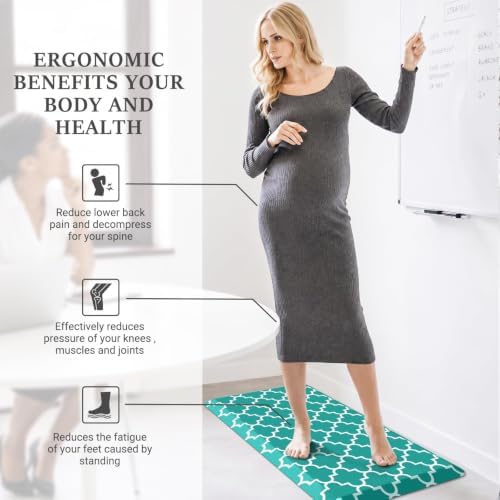 WISELIFE Anti Fatigue Floor Mat - 4/5 Inch Thick Kitchen Mat Non Slip Waterproof Heavy Duty Ergonomic Comfort Mat Durable for Home, Office, Sink, Laundry,(20" x 39", Green) - Image 5