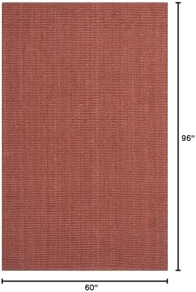 SAFAVIEH Natural Fiber Area Rug 5x8, Jute Knotted Rust NF447C - Image 2