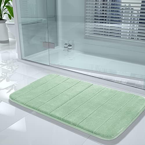 Yimobra Bathroom Runner Rugs 72"x24" Non Slip Washable Memory Foam Bath Mat, Super Soft Water Absorbent Hallway Carpet for Vanity Tub Shower, Pale Green - Image 2