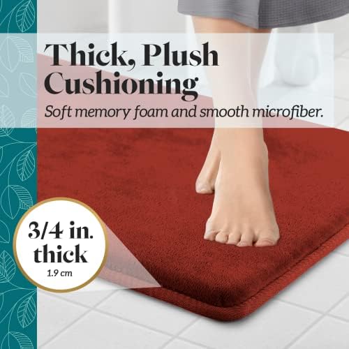 Memory Foam Bath Mat Non Slip Absorbent Super Cozy Velvet Bathroom Rug Carpet (72 inches X 24 inches, Autumn Glaze) - Image 4